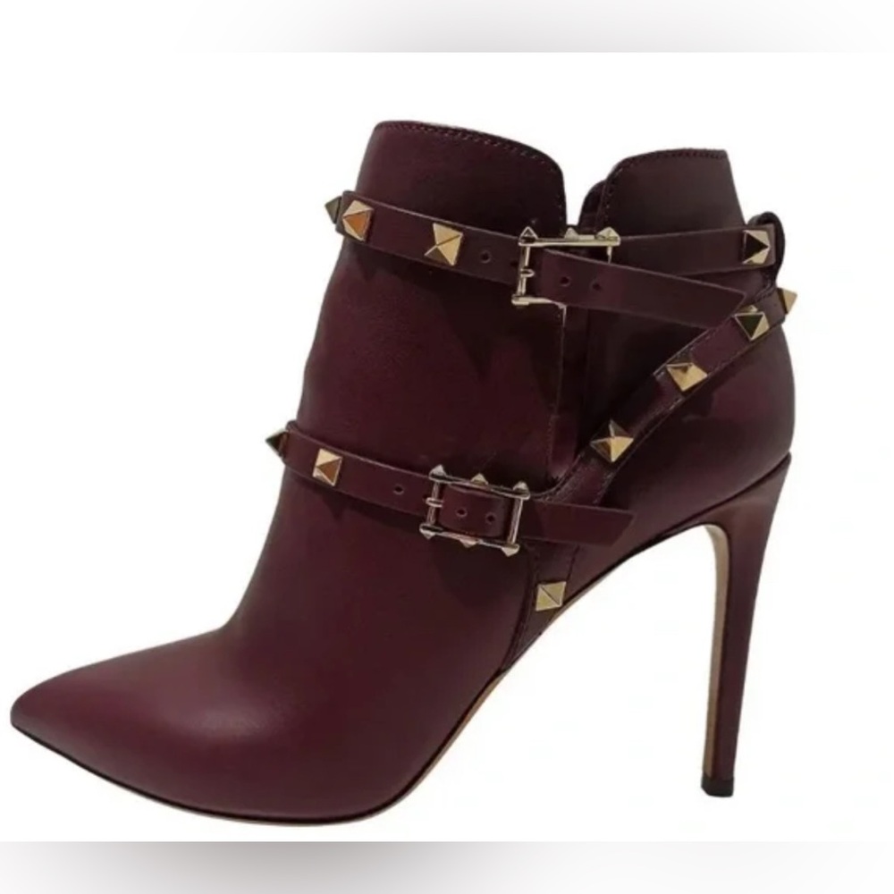 Valentino Burgundy Leather Boots